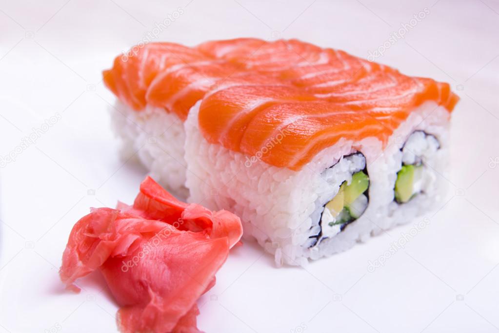 sushi set with salmon