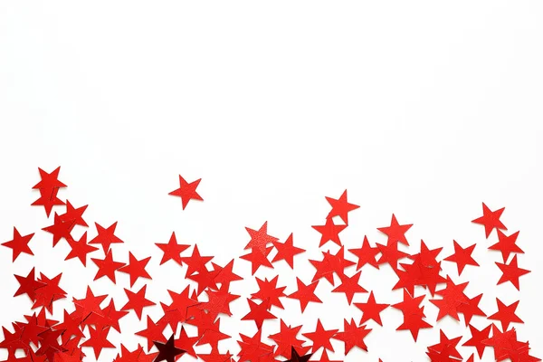 Red stars confetti — Stock Photo, Image