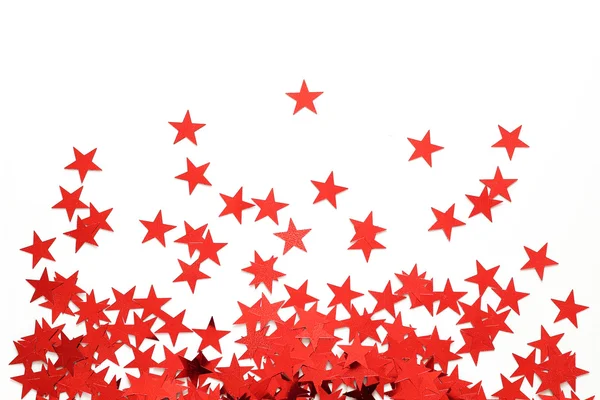 Kırmızı yıldızlar konfeti — Stok fotoğraf