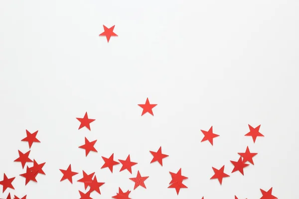 Червоні зірки конфетті — стокове фото