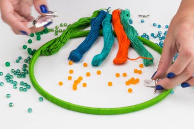 bir düş kapanı, boncuk, iplik yapmak için ayarla