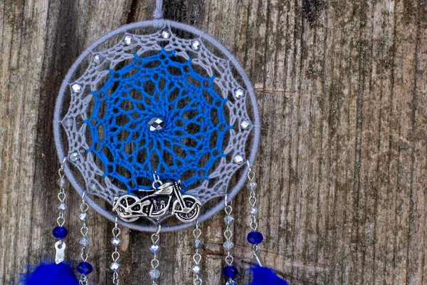 Chyták Snů Peřím Korálky Zavěšenými Provazy Dreamcatcher Ruční Výroba — Stock fotografie