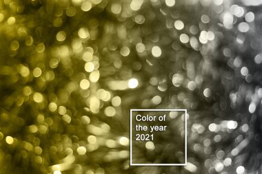 Bokeh odaklanmış ışıklarla soyut arkaplan. 2021 Yılı Rengi