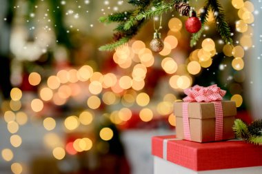 Evde Noel süsü. Noel ve Yeni Yıl Tatildeki Parti Kutlaması.