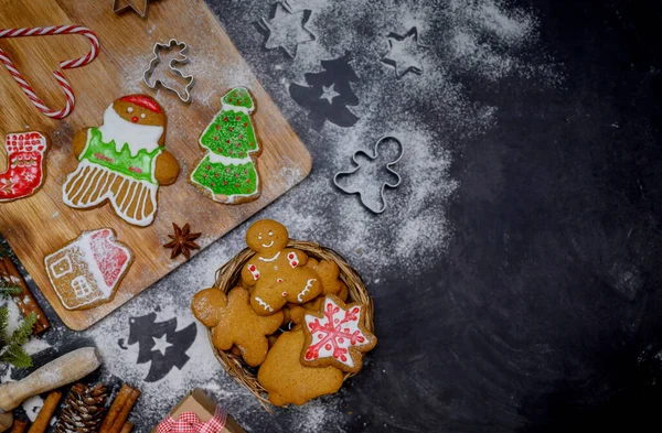 Biscoitos Caseiros Natal Para Natal Feliz Ano Novo — Fotografia de Stock