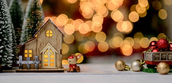 Vánoční Dekorace Doma Vánoční Silvestrovská Oslava Pro Párty Dovolené — Stock fotografie