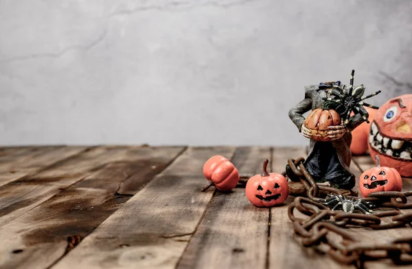 Halloween Decoration Trick Treat Autumn Fall Season Pumpkin Face Scary — Stock Photo, Image