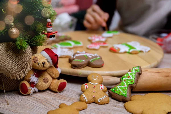 Biscoitos Caseiros Natal Para Natal Feliz Ano Novo — Fotografia de Stock