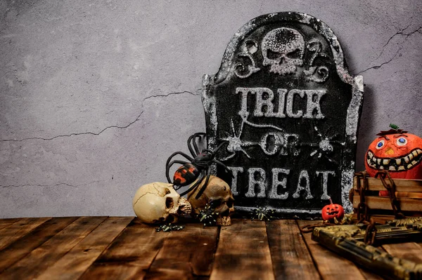 Dekorasi Halloween Trik Atau Memperlakukan Musim Gugur Dan Musim Gugur — Stok Foto