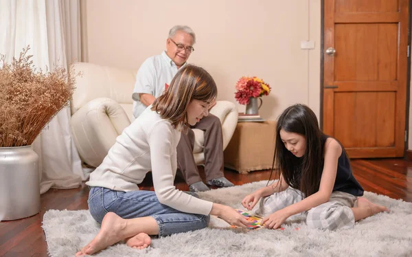 Grandfather Togetherness Family Home Retirement Age Lifestyle Holiday — Stock Photo, Image