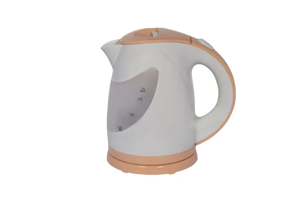 White - orange electric kettle — Stock Photo, Image