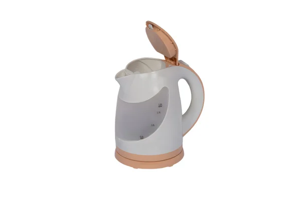 Білий помаранчевий електричний чайник — стокове фото