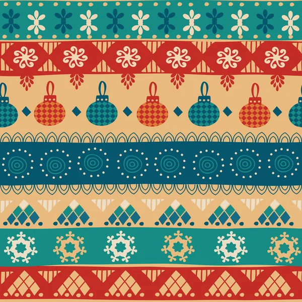 Tribal seamless Christmas pattern. — Stock Vector