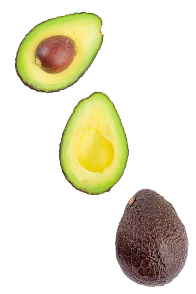 Avocado Muster Auf Weißem Hintergrund Ansicht Von Oben — Stockfoto