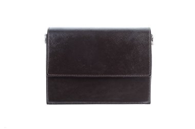 Beyaz arka planda kadın deri çantası. İzole edilmiş