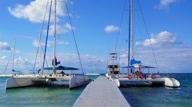 Okyanusu üzerinde iki Katamaran