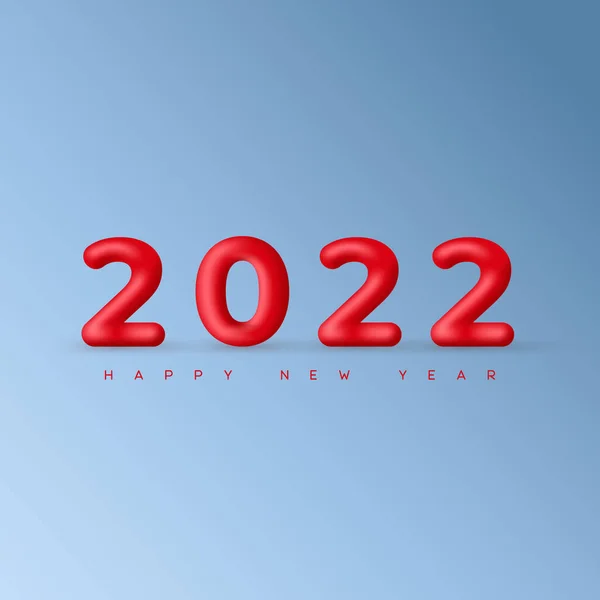 Minimale Nieuwjaar blauwe achtergrond met decoratieve 2022 ballonnen. illustraties voor wenskaarten, kalenders en uitnodigingen. — Stockfoto