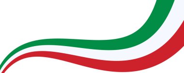 Saydam bir arkaplanda izole edilmiş canlı İtalyan bayrağı dalgaları. Fotokopi alanı olan vatansever İtalya bayrağı. İtalyan sınırı, tabelalar, afişler, sunumlar ya da internet siteleri için mükemmel. Vektör.