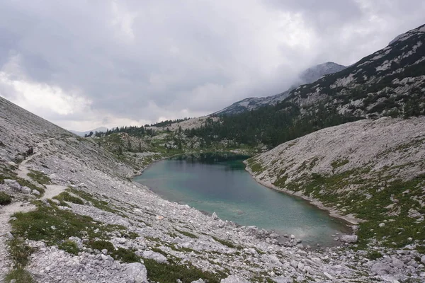 Sentier Sinueux Long Des Lacs Randonnée Dans Vallée Des Sept — Photo