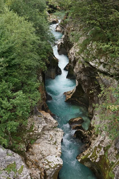 Καταπληκτική Θέα Ένα Φαράγγι Του Ποταμού Soca Σλοβενία 2020 — Φωτογραφία Αρχείου