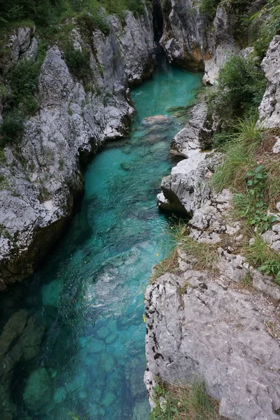 Piscina Natural Del Río Soca Eslovenia 2020 Imagen De Stock