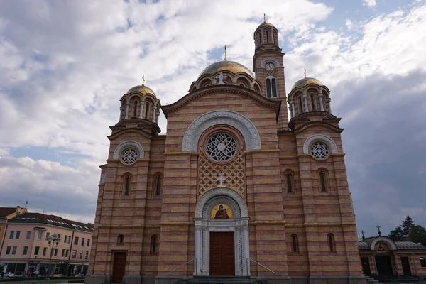 Tampilan Depan Katedral Kristus Juruselamat Banja Luka 2020 — Stok Foto