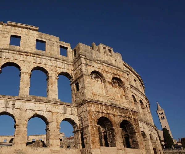 Het Oude Amfitheater Van Pula Istrië Kroatië 2020 — Stockfoto