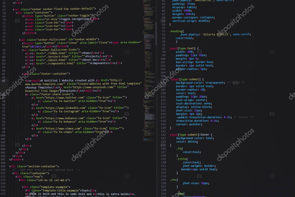 desarrollador python, java script, html, css código fuente en pantalla ...