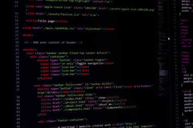 Geliştirici piton, java betiği, html, css kaynak kodu monitör ekranında. Yazılım geliştiricisinin betiği. program kodlaması. Programcı kod düzenleme arka planı. Teknoloji arka planı yakın çekim.