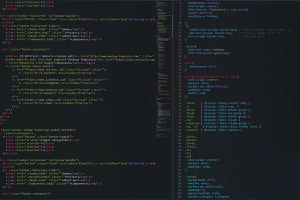 Developer Python Script Java Html Πηγαίος Κώδικας Css Στην Οθόνη — Φωτογραφία Αρχείου