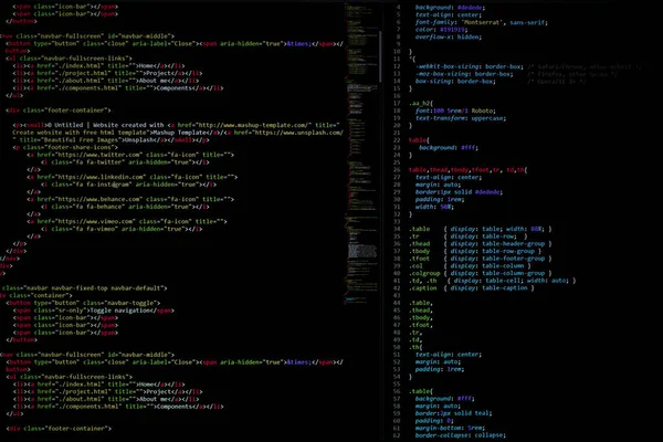 Geliştirici piton, java betiği, html, css kaynak kodu monitör ekranında. Yazılım geliştiricisinin betiği. program kodlaması. Programcı kod düzenleme arka planı. Teknoloji arka planı yakın çekim.