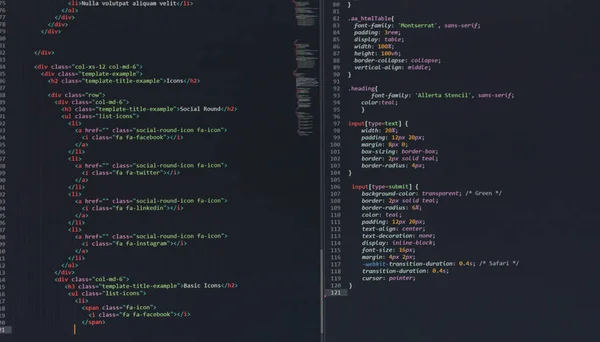 Developer Python Script Java Html Πηγαίος Κώδικας Css Στην Οθόνη — Φωτογραφία Αρχείου
