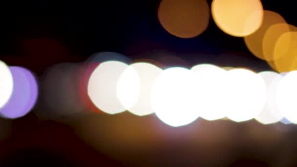 Rozproszone Miasto Noc Traffic Lights Ulicy Światła Samochodu Poruszają Się — Wideo stockowe