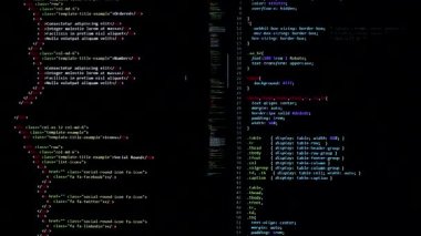 Geliştirici yazılım php, piton, java betiği, html kaynak kodu monitör ekranında. Yazılım geliştiricisinin betiği. program kodlaması. Programcı kod düzenleme arka planı. Teknoloji arka planı yakın çekim.