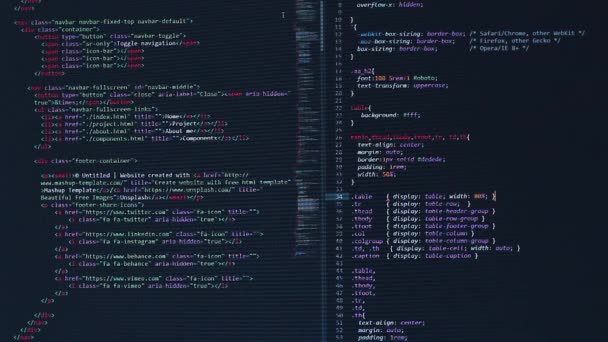 Programador Software Php Python Java Script Código Fonte Html Tela — Vídeo de Stock