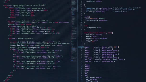 Software Desarrollador Php Python Java Script Código Fuente Html Pantalla Del Monitor Escritura Guion Del Desarrollador Software Codificación Del Programa Programador Edición Fondo Código Fondo Tecnología Tiro Cerca
