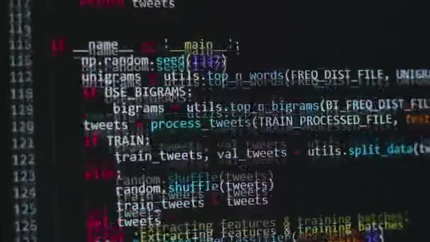 Vývojářský Software Php Python Java Script Html Zdrojový Kód Monitoru — Stock video