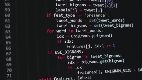 Vývojářský Software Php Python Java Script Html Zdrojový Kód Monitoru — Stock video