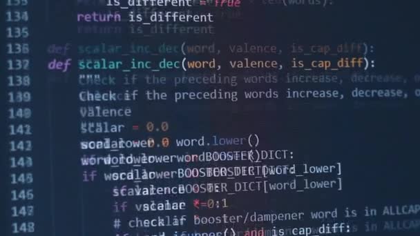 Geliştirici Yazılım Php Piton Java Betiği Html Kaynak Kodu Monitör — Stok video