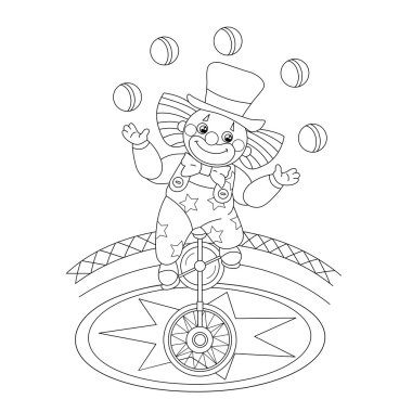 Coloring Page Outline Of a funny clown juggling balls vector Coloring Page Outline Of a funny clown juggling balls vector