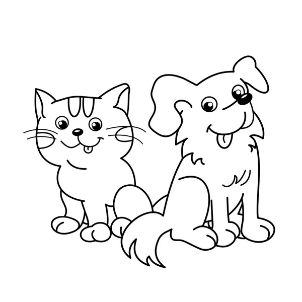 Desenho de Desenho de Desenhos Animados com Cão. Animais de estimação. Livro para colorir para crianças — Vetor de Stock