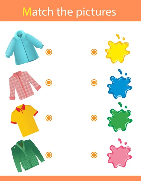 Coinciden Por Color Puzzle Para Niños Juego Juego Juego Educación — Vector de stock