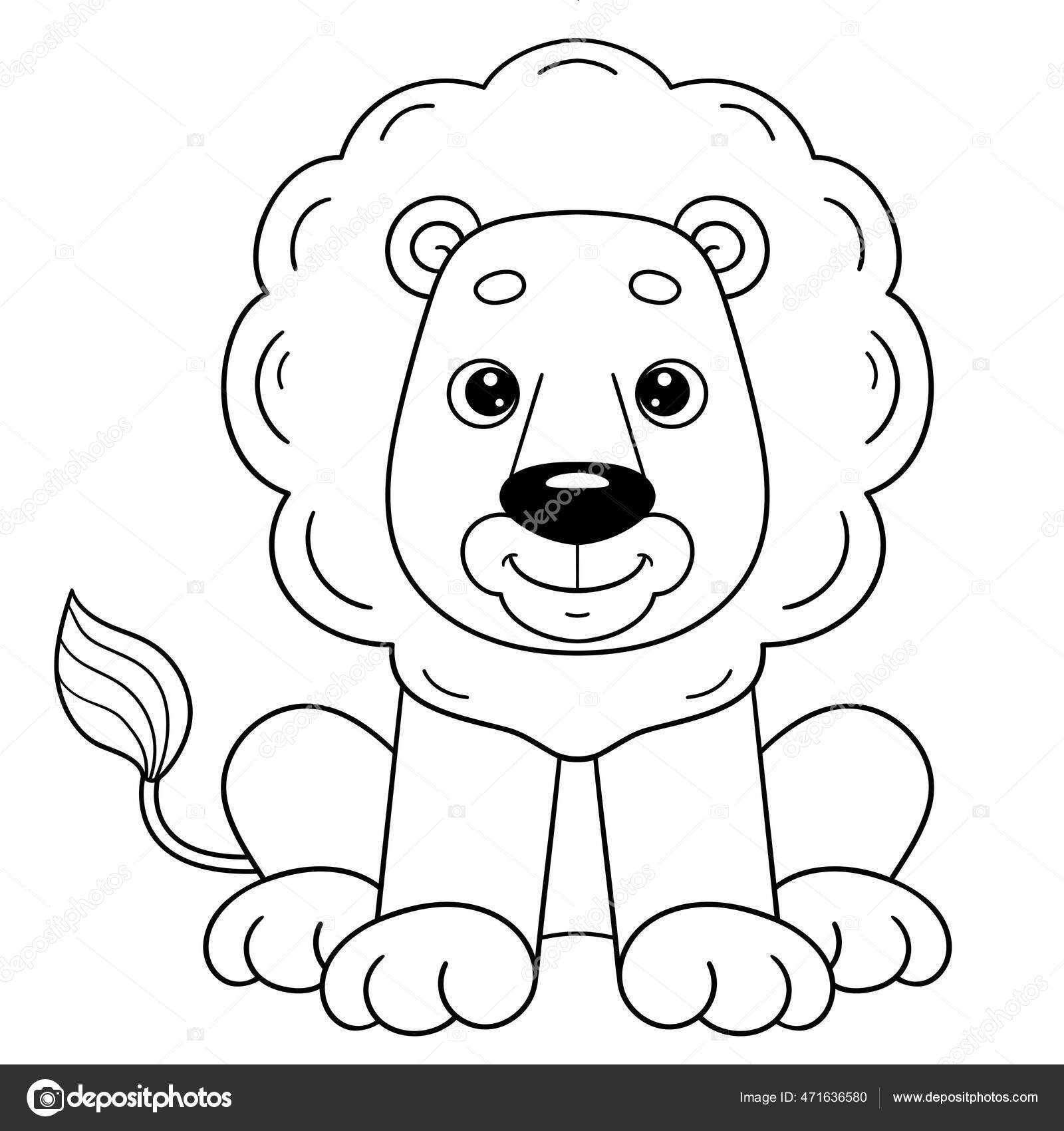 O Bonito Desenho Animado Leão Para Animações E Jogos Infantis