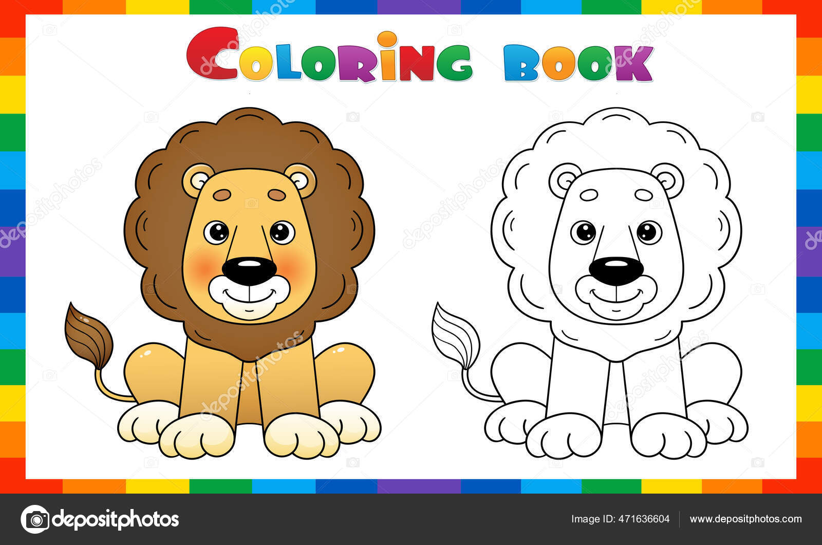 Download Coloring Page Outline Cartoon Cute Lion Coloring Book Kids Stock Vector Image By C Oleon17 471636604