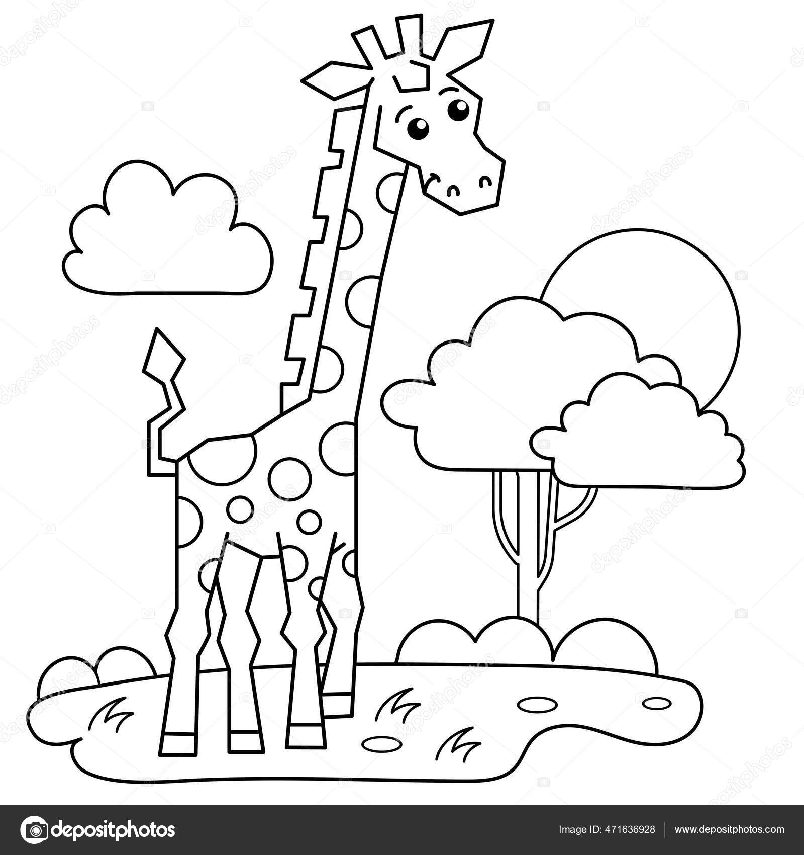 Desenhos para colorir de desenho de uma girafa para colorir online  