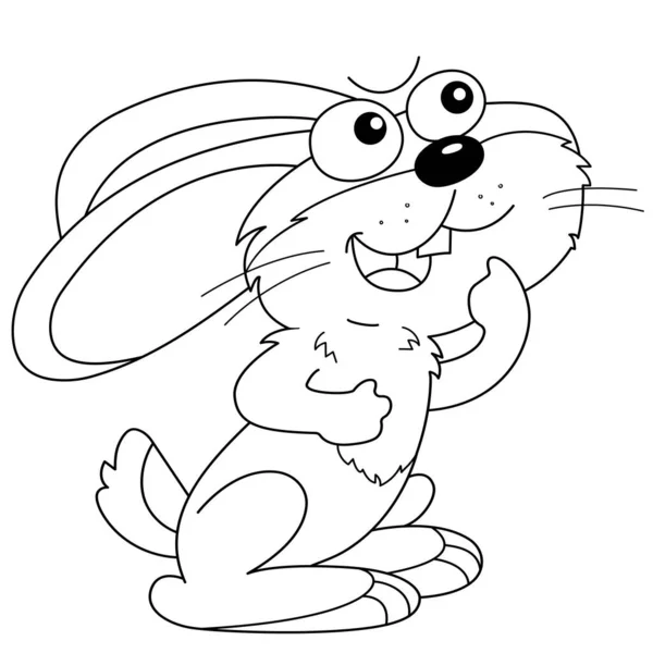 Coloriage Aperçu Lapin Lièvre Dessin Animé Des Animaux Livre Colorier — Image vectorielle