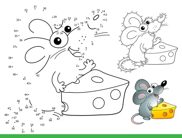 Pussel Spel För Barn Siffror Spel Coloring Page Sammanfattning Tecknad — Stock vektor