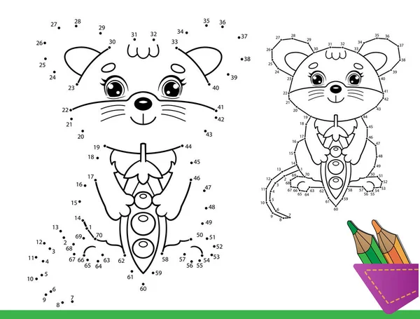 Pussel Spel För Barn Siffror Spel Coloring Page Sammanfattning Tecknad — Stock vektor