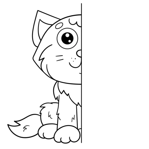 Desenho de página para colorir de gato em pé para crianças