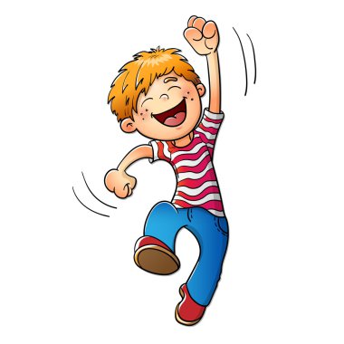 genç çocuk üzerinde izole beyaz arka plan atlama